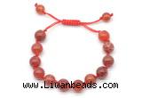 CGB8722 8mm,10mm round fire agate adjustable macrame bracelets