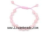 CGB8741 8mm,10mm round rose quartz adjustable macrame bracelets