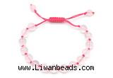 CGB8742 8mm,10mm round grade A rose quartz adjustable macrame bracelets