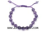 CGB8748 8mm,10mm round amethyst adjustable macrame bracelets