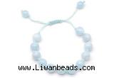 CGB8758 8mm,10mm round aquamarine adjustable macrame bracelets