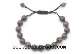 CGB8772 8mm,10mm round rainbow labradorite adjustable macrame bracelets