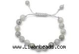 CGB8774 8mm,10mm round labradorite adjustable macrame bracelets