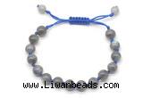 CGB8776 8mm,10mm round grade A labradorite adjustable macrame bracelets