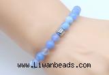 CGB8831 8mm, 10mm blue agate & drum hematite power beads bracelets