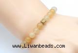 CGB8835 8mm, 10mm yellow aventurine & drum hematite power beads bracelets