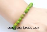 CGB8843 8mm, 10mm green sea sediment jasper & drum hematite power beads bracelets