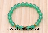 CGB8862 8mm, 10mm green agate, drum & rondelle hematite beaded bracelets