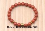 CGB8867 8mm, 10mm red jasper, drum & rondelle hematite beaded bracelets