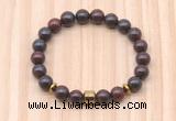 CGB8868 8mm, 10mm brecciated jasper, drum & rondelle hematite beaded bracelets