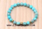 CGB8872 8mm, 10mm blue sea sediment jasper, drum & rondelle hematite beaded bracelets