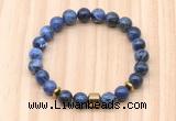 CGB8885 8mm, 10mm sodalite, drum & rondelle hematite beaded bracelets