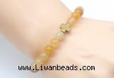 CGB8895 8mm, 10mm yellow aventurine & cross hematite power beads bracelets