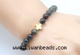 CGB8901 8mm, 10mm dragon blood jasper & cross hematite power beads bracelets