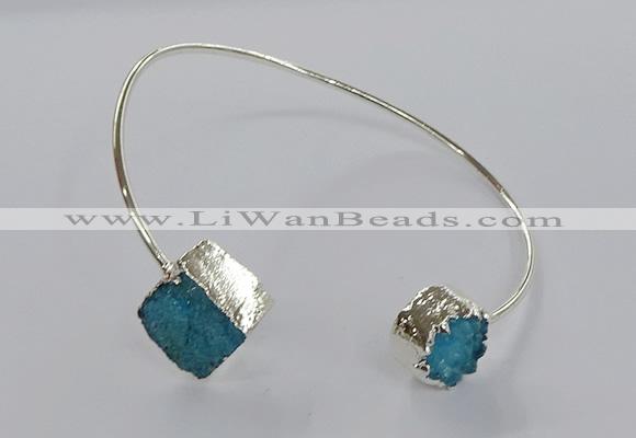 CGB891 12mm - 14*15mm freeform druzy agate gemstone bangles