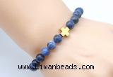 CGB8915 8mm, 10mm sodalite & cross hematite power beads bracelets