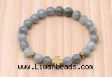 CGB8939 8mm, 10mm labradorite, cross & rondelle hematite beaded bracelets