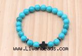 CGB8946 8mm, 10mm turquoise, cross & rondelle hematite beaded bracelets