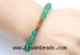 CGB8952 8mm, 10mm green agate & rondelle hematite beaded bracelets