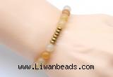 CGB8955 8mm, 10mm yellow aventurine & rondelle hematite beaded bracelets