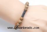 CGB8960 8mm, 10mm picture jasper & rondelle hematite beaded bracelets