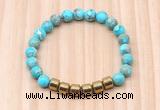 CGB8992 8mm, 10mm blue sea sediment jasper & drum hematite beaded bracelets