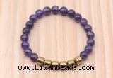 CGB9004 8mm, 10mm amethyst & drum hematite beaded bracelets