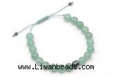 CGB9023 8mm, 10mm green aventurine & drum hematite adjustable bracelets