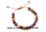 CGB9035 8mm, 10mm mookaite & drum hematite adjustable bracelets