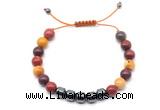 CGB9075 8mm, 10mm mookaite & drum hematite adjustable bracelets