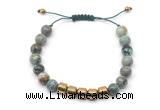 CGB9077 8mm, 10mm African turquoise & drum hematite adjustable bracelets