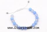 CGB9101 8mm, 10mm blue agate & rondelle hematite adjustable bracelets