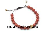 CGB9147 8mm, 10mm red jasper & cross hematite adjustable bracelets