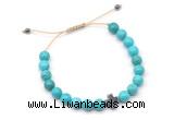 CGB9166 8mm, 10mm turquoise & cross hematite adjustable bracelets