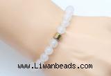 CGB9235 8mm, 10mm white jade & drum hematite power beads bracelets