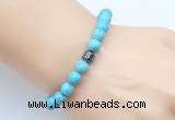 CGB9237 8mm, 10mm blue howlite & drum hematite power beads bracelets