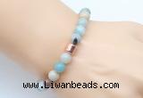 CGB9238 8mm, 10mm amazonite & drum hematite power beads bracelets