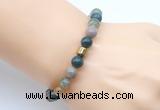 CGB9265 8mm, 10mm Indian agate & drum hematite power beads bracelets