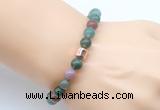 CGB9266 8mm, 10mm Indian agate & drum hematite power beads bracelets