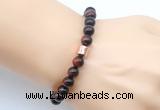 CGB9277 8mm, 10mm red tiger eye & drum hematite power beads bracelets