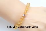 CGB9289 8mm, 10mm citrine & drum hematite power beads bracelets