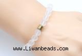 CGB9300 8mm, 10mm matte white crystal & drum hematite power beads bracelets