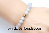 CGB9312 8mm, 10mm matte white crazy lace agate & drum hematite power beads bracelets