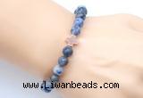 CGB9356 8mm, 10mm blue spot stone & cross hematite power beads bracelets