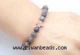 CGB9375 8mm, 10mm Botswana agate & cross hematite power beads bracelets