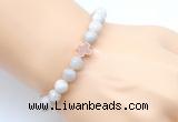 CGB9378 8mm, 10mm white crazy lace agate & cross hematite power beads bracelets