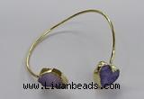 CGB939 15*20mm - 16*16mm freeform & heart druzy agate bangles