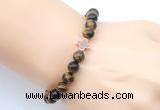 CGB9390 8mm, 10mm yellow tiger eye & cross hematite power beads bracelets