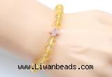 CGB9404 8mm, 10mm citrine & cross hematite power beads bracelets