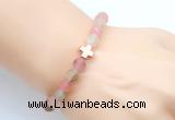 CGB9419 8mm, 10mm matte volcano cherry quartz & cross hematite power beads bracelets